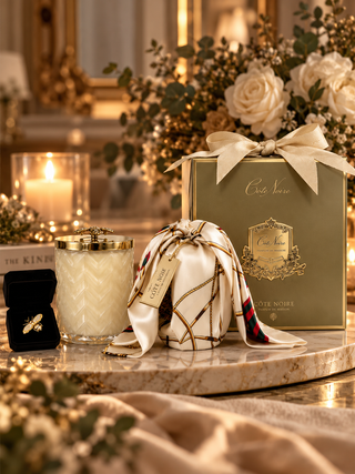 Côte Noire Cream Herringbone Candle - Scarf - Blonde Vanilla