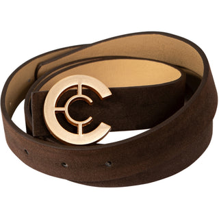 COSTER WIDE LOGO BELT BROWN