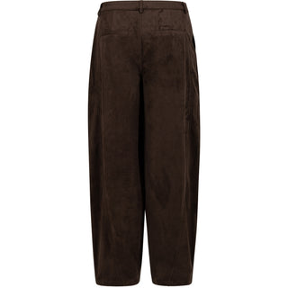COSTER FAUX SUEDE PANTS DARK BROWN