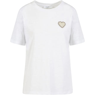 COSTER T-SHIRT MED PÄRLDETALJ VIT