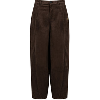COSTER FAUX SUEDE PANTS DARK BROWN