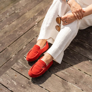 Denver Fårskinnstofflor Röd