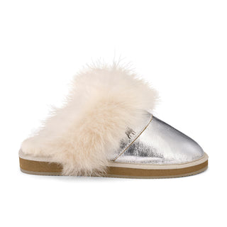 Eve Fårskinnstofflor Silver