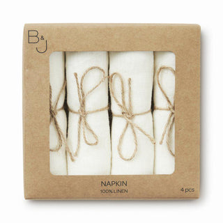 Mandela Linneservett 4-Pack Vit