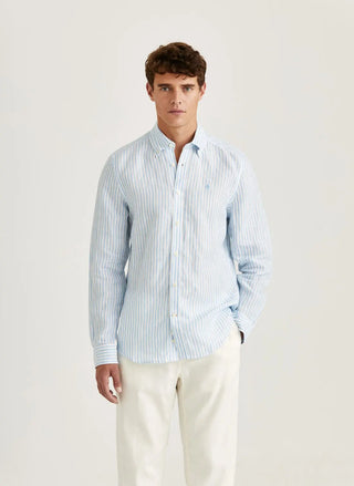 Douglas Linen Stripe Shirt - Classic Fit