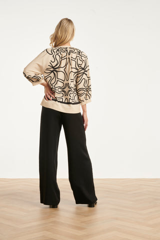Smashed Lemon Blus Grafiskt Mönster – Sand Black