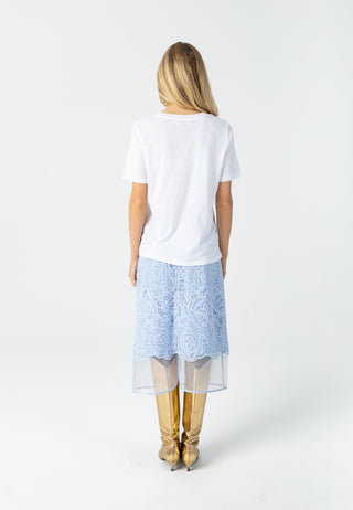 COSTER T-SHIRT MED PÄRLHJÄRTA VIT