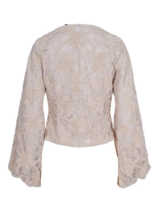 BLUS SATIN BRODERAD SPETS