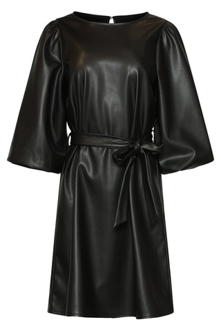 PU-DRESS BLACK MED BÄLTE