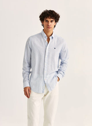 Douglas Linen Stripe Shirt - Classic Fit