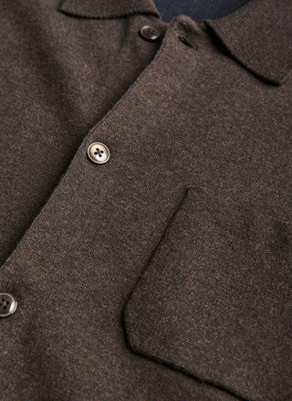 DUDLEY KNITTED OVERSHIRT BROWN