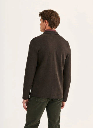 DUDLEY KNITTED OVERSHIRT BROWN