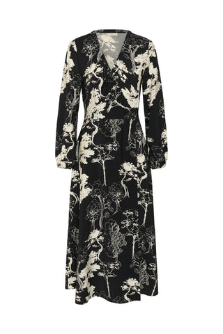 MAKENNAIW WRAP DRESS BLACK TREE