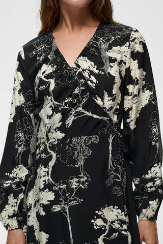 MAKENNAIW WRAP DRESS BLACK TREE