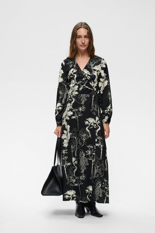 MAKENNAIW WRAP DRESS BLACK TREE