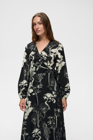 MAKENNAIW WRAP DRESS BLACK TREE
