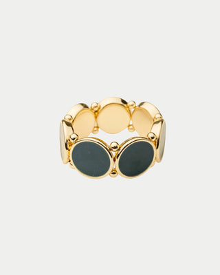 AVA ELASTIC BRACELET - GRÖN/GULD