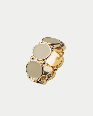 AVA ELASTIC BRACELET - BEIGE/GULD