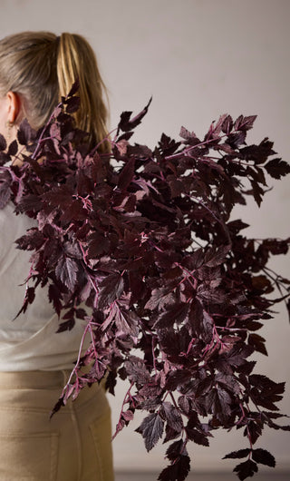 Konstgjord Silveraxkvist Burgundy 115cm