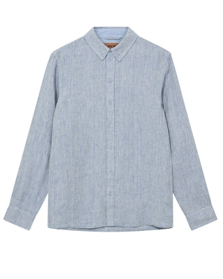 MMGTheo Linen Shirt Light Blue Melange