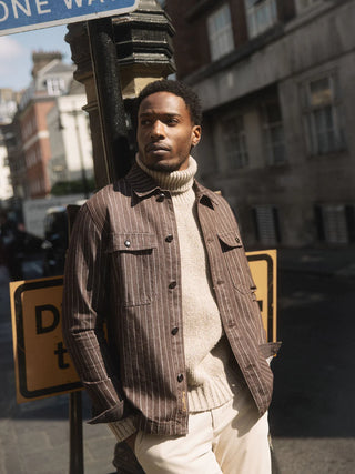 MMGMatteo Brown Stripe Overshirt