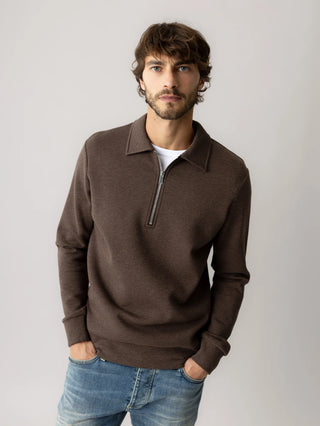 MMGABEL PIKÉ SWEATSHIRT CHOCOLATE BROWN