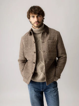 MMGWARREN TWEED JACKET CHOCOLATE BROWN