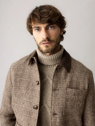 MMGWARREN TWEED JACKET CHOCOLATE BROWN