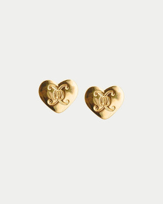 HEART LOGO STUD ÖRHÄNGEN GULD