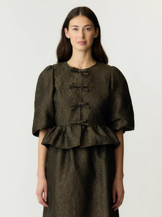 YASLEROC PUFFÄRM TOPP PEPLUM