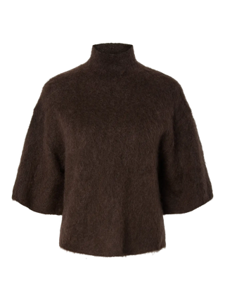 YASTILDE MOHAIR KNIT PULLOVER MOLE