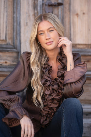 ARIA BLOUSE ESPRESSO BROWN