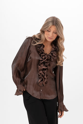 ARIA BLOUSE ESPRESSO BROWN