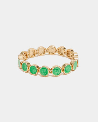 AVA PETITE PEARL BRACELET - GULD/GRÖN