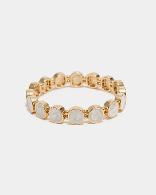 AVA PETITE PEARL BRACELET - GOLD/WHITE