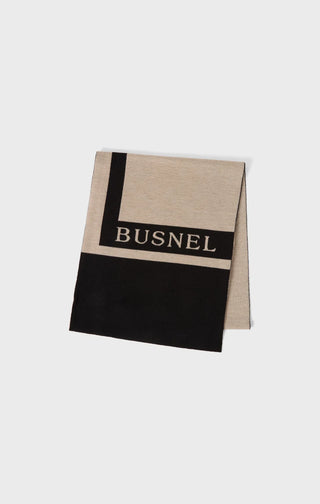 CHERISH JAQUARDSTICKAD HALSDUK BEIGE/SVART