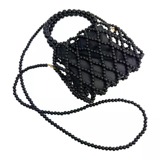 DECORE POUCH CLUTCH PEARL BLACK