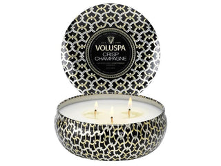 3-Wick Tin Candle Crisp Champagne 40H