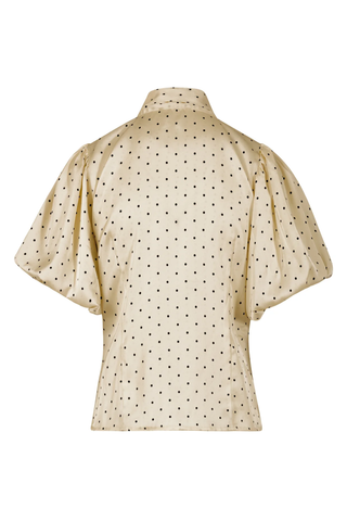 COSTER BEIGE PRICKIG SATINBLUS ROSETT