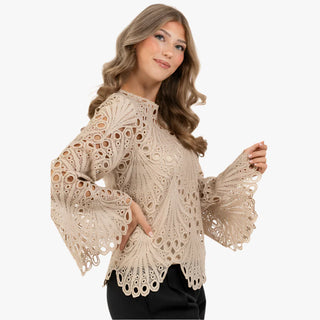 Esme Lace Blouse Sahara Sand