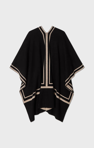 BUSNEL GARBO PONCHO SVART/BEIGE