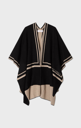 BUSNEL GARBO PONCHO SVART/BEIGE