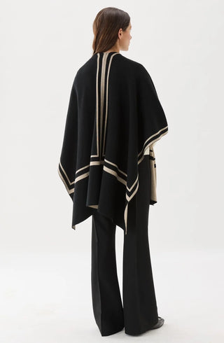 BUSNEL GARBO PONCHO SVART/BEIGE