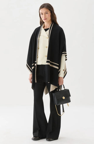 BUSNEL GARBO PONCHO SVART/BEIGE