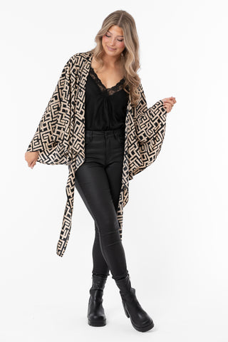 Giovanna Blouse Jacket Black/Sand/Gold