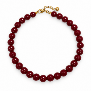 CECILE BURGUNDY PEARL NECKLACE