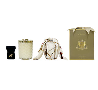 Côte Noire Cream Herringbone Candle - Scarf - Blonde Vanilla