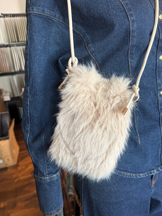 Faux Fur Väska Sand