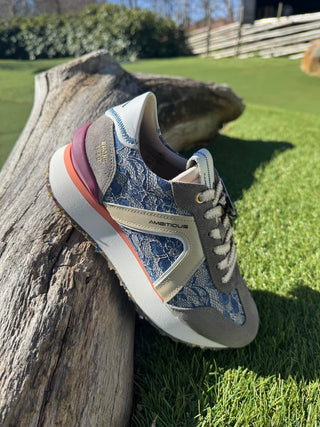 RHOME W RETRO RUNNER SNEAKERS BLUE