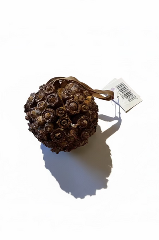 Christmas Hänge Boll Brun Glitter